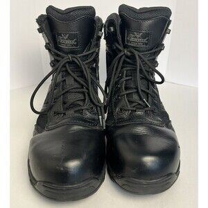 Thorogood 804-6190 Work Boots Mens 9.5  Black Leather Waterproof Zip Steel Toe